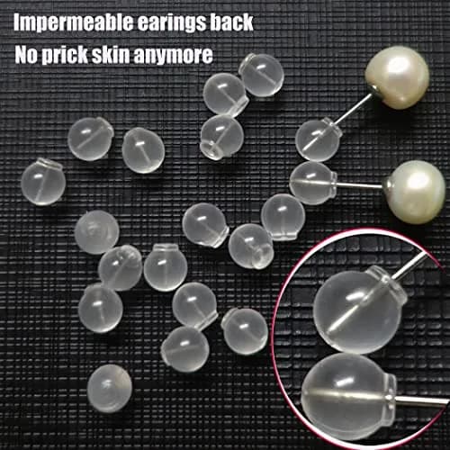 OwlkOrmy 102pcs Red TPE Medical Grade Soft Safety Earring Backs | Impenetrable Design for Sensitive Ears thumbnail 5
