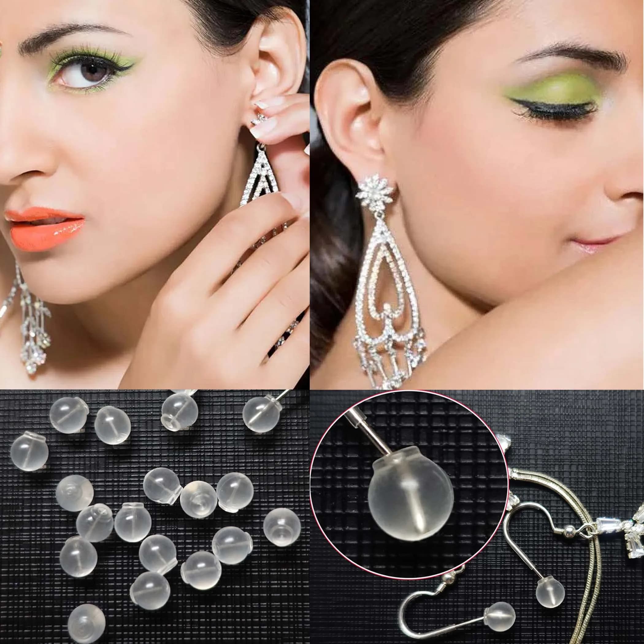 OwlkOrmy 102pcs Red TPE Medical Grade Soft Safety Earring Backs | Impenetrable Design for Sensitive Ears - view 2
