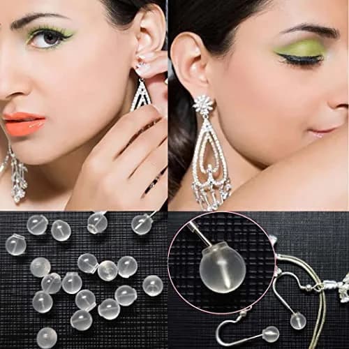 OwlkOrmy 102pcs Red TPE Medical Grade Soft Safety Earring Backs | Impenetrable Design for Sensitive Ears thumbnail 2