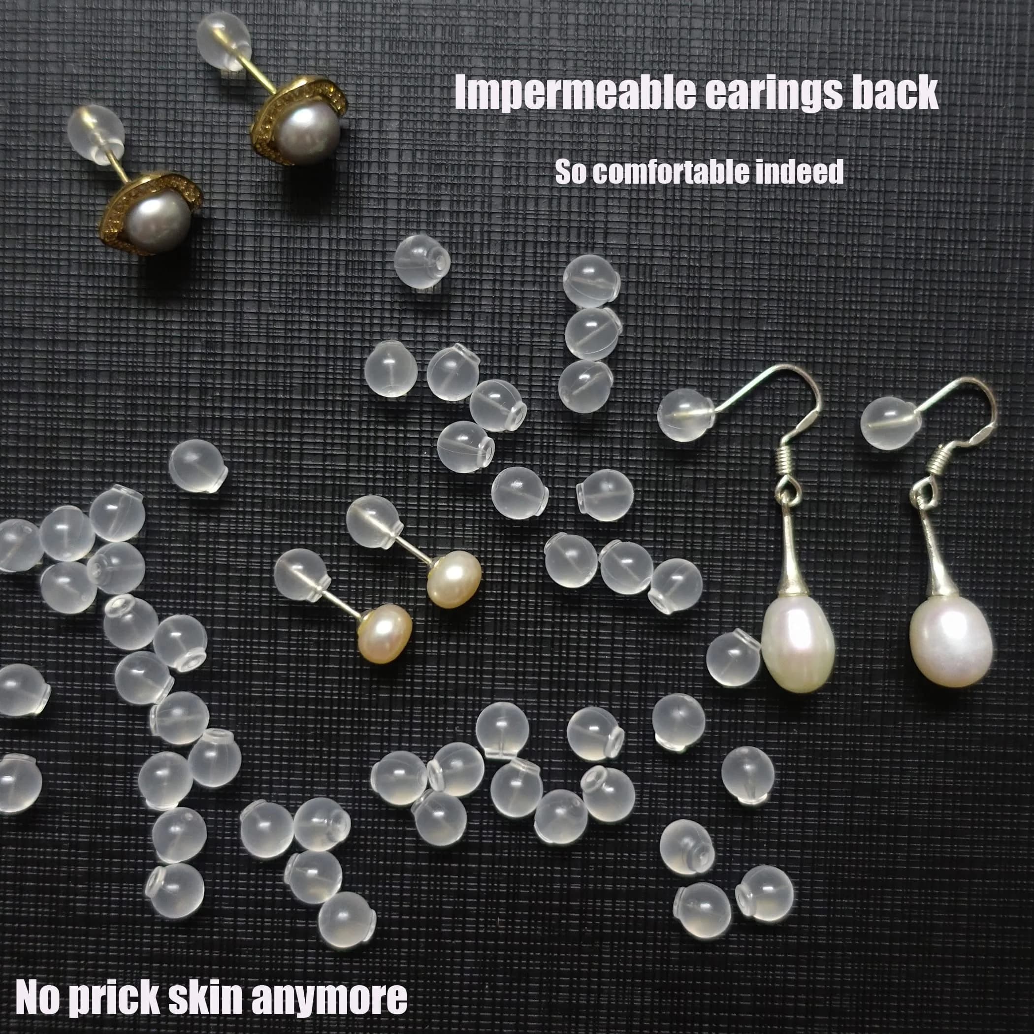OwlkOrmy Purple 102pcs TPE Medical Grade Earring Backs | Comfortable Impenetrable Soft Safety Backs for Studs, Dangles, Hooks - view 6
