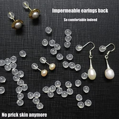 OwlkOrmy Purple 102pcs TPE Medical Grade Earring Backs | Comfortable Impenetrable Soft Safety Backs for Studs, Dangles, Hooks thumbnail 6