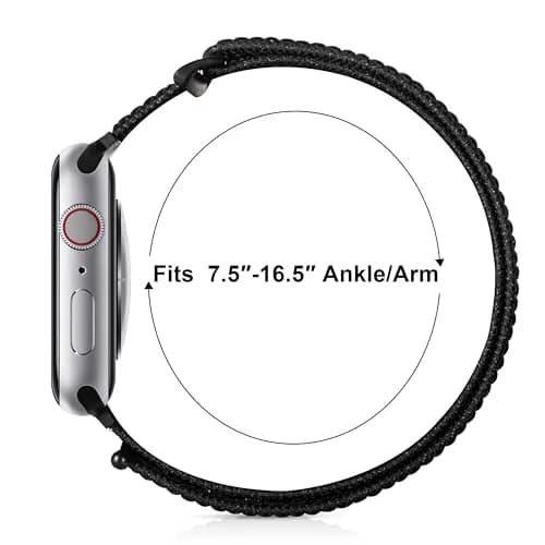 Keepamor 2 Pack Ankle/Arm Band Compatible for Apple Watch 38mm/40mm/41mm/42mm/44mm/45mm/46mm/49mm | Breathable Nylon Sport Strap thumbnail 4
