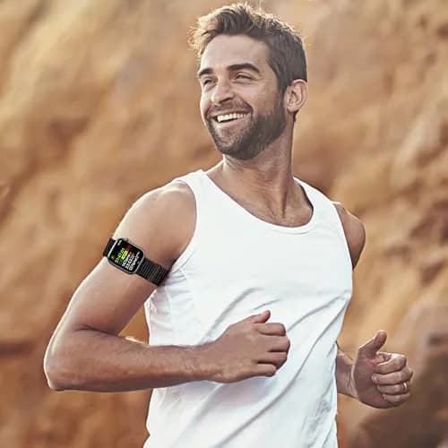 Keepamor 2 Pack Ankle/Arm Band Compatible for Apple Watch 38mm/40mm/41mm/42mm/44mm/45mm/46mm/49mm | Breathable Nylon Sport Strap thumbnail 5