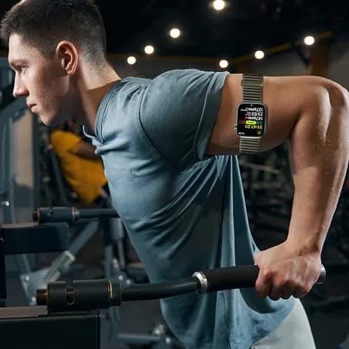 Keepamor 2 Pack Ankle/Arm Band Compatible for Apple Watch 38mm/40mm/41mm/42mm/44mm/45mm/46mm/49mm | Breathable Nylon Sport Strap thumbnail 6