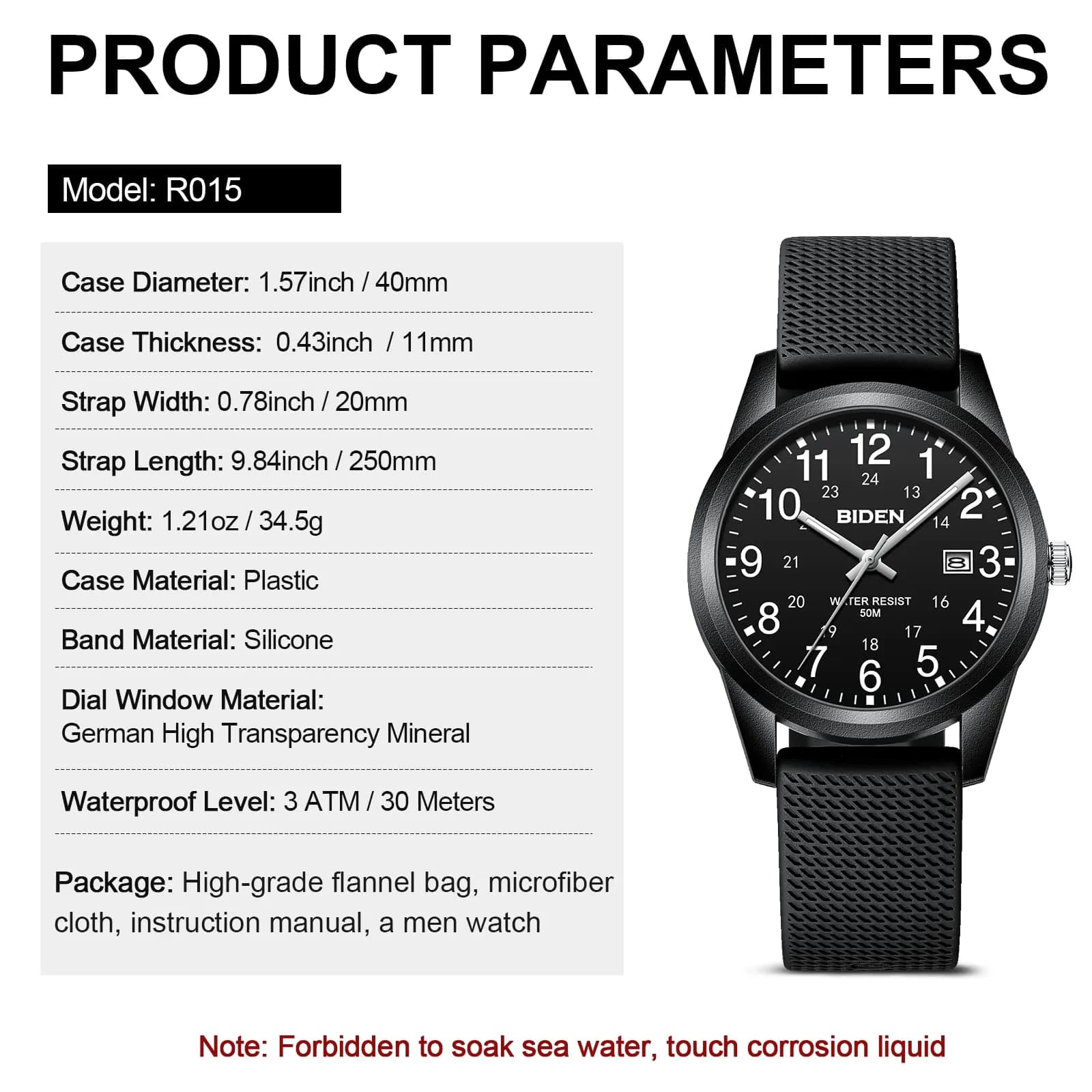 LN LENQIN Men's Analog Quartz Sports Watch 40mm (1.57 inch) | Japanese Movement, 30M Waterproof, Luminous Dial - view 9
