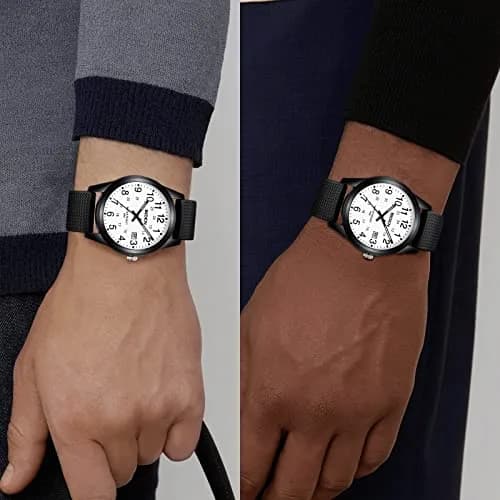 LN LENQIN Men's Analog Quartz Watch 40mm (1.57 inch) | Easy Read Military Time with Luminous Dial thumbnail 6