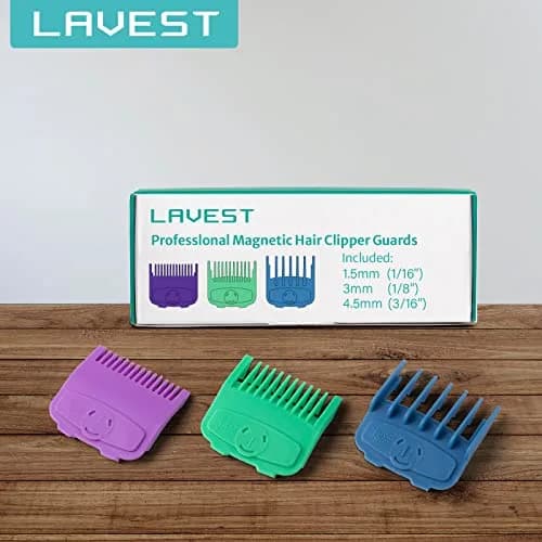 LAVEST Magnetic Clipper Guards Set Compatible with Wahl Clippers | Color Coded, 3 pcs, Lengths 1/16-3/16 inch thumbnail 6