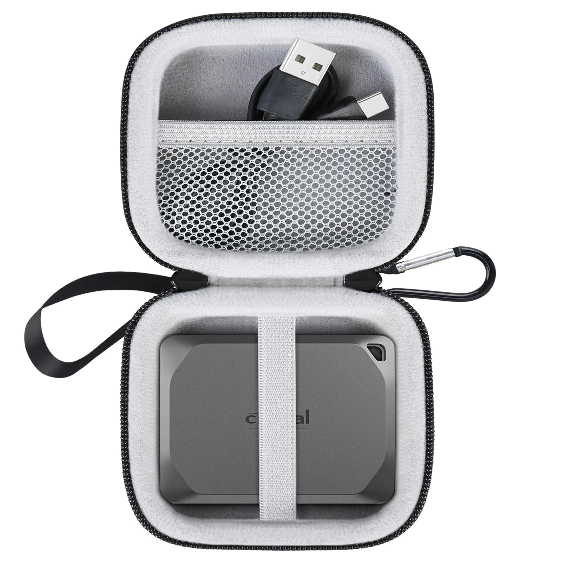 Lacdo Hard Drive Carrying Case for Crucial X9/X10 Pro SSD 8.9cm (3.5in) | Shockproof EVA Protection