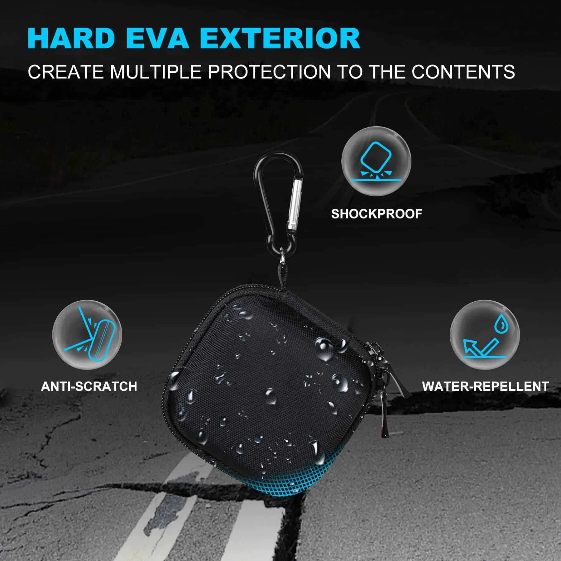 Lacdo Hard Drive Carrying Case for Crucial X9/X10 Pro SSD 8.9cm (3.5in) | Shockproof EVA Protection - view 3