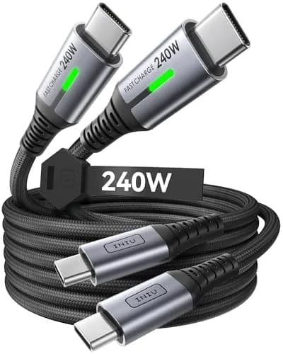 INIU 240W USB C to USB C Cable, [6.6ft+6.6ft] Fast Charging Type C Cord thumbnail 1