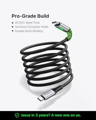 INIU 240W USB C to USB C Cable, [6.6ft+6.6ft] Fast Charging Type C Cord thumbnail 4
