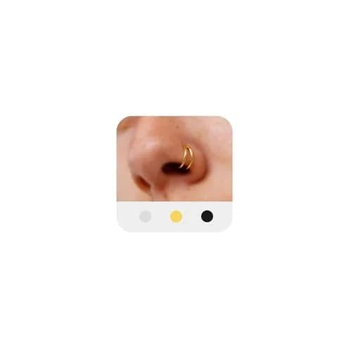 MODRSA Double Hoop Nose Ring - Gold 18g, 8mm Cartilage & Helix Hoops thumbnail 1