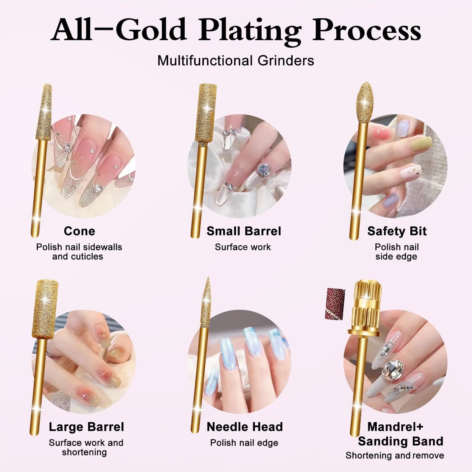 Alety Gold Professional Nail Drill Kit with USB Power | Precision Efile Manicure Pedicure Tool - view 5