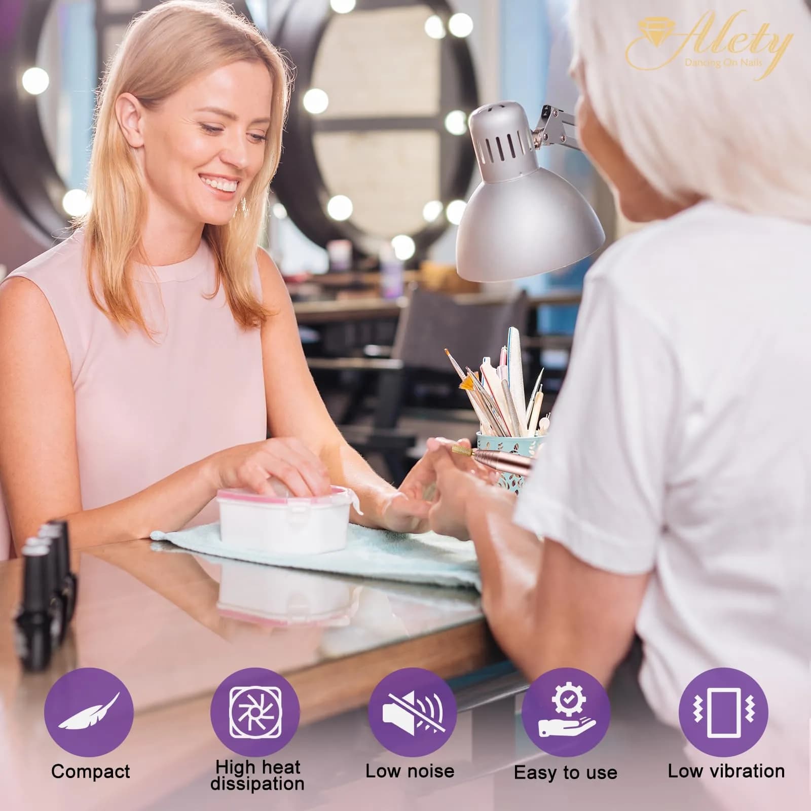 Alety Gold Professional Nail Drill Kit with USB Power | Precision Efile Manicure Pedicure Tool - view 7