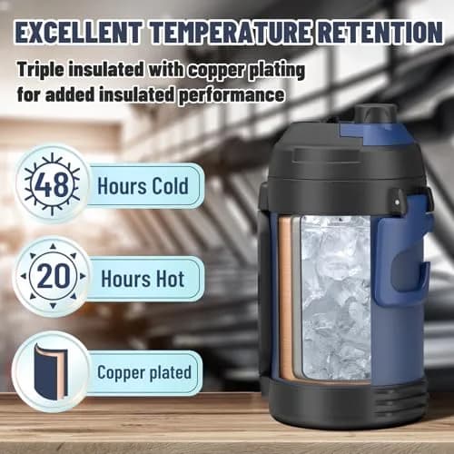 Zukro 1 Gallon (3.79 L) Insulated Stainless Steel Water Jug | Keeps Cold 48 Hrs thumbnail 2