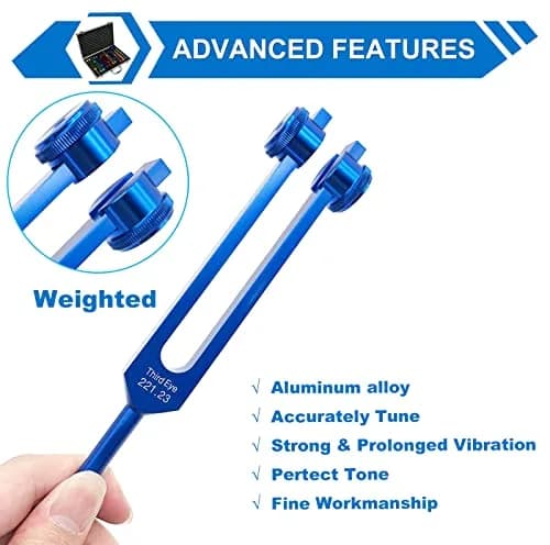 TENFLY Chakra Tuning Forks Set for Healing, 8 Weighted Aluminum Forks with Gift Box | Accurate Frequencies for Meditation & Sound Therapy thumbnail 5