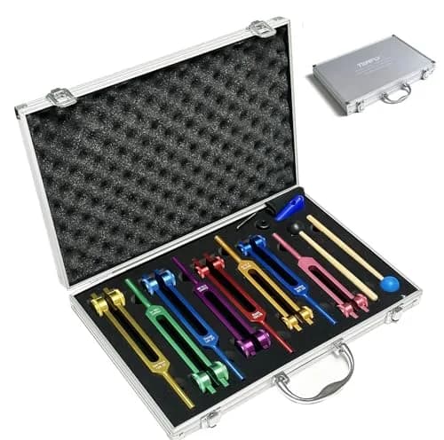 TENFLY Chakra Tuning Forks Set for Healing, 8 Weighted Aluminum Forks with Gift Box | Accurate Frequencies for Meditation & Sound Therapy thumbnail 1