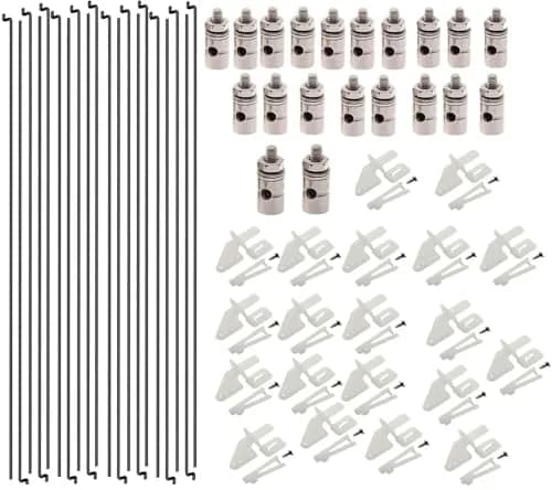 Yrhrol RC Airplane Pushrod Connector Linkage Stopper Set with Control Horns and Z Push Rods (20 Pcs, 210mm) — 15pcs