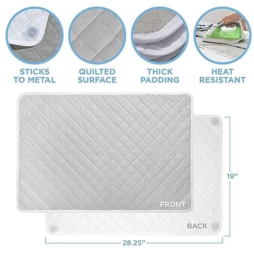 HOLDN’ STORAGE Ironing Mat, 28.25” x 19” Magnetic Laundry Pad, Gray | Heat-Resistant, Portable Laundry Accessory thumbnail 3
