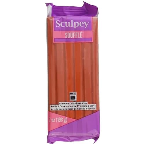 Sculpey Soufflé 7oz Bar - Cinnamon Brown Orange | Lightweight, Flexible Polymer Clay for Jewelry & Crafts thumbnail 1
