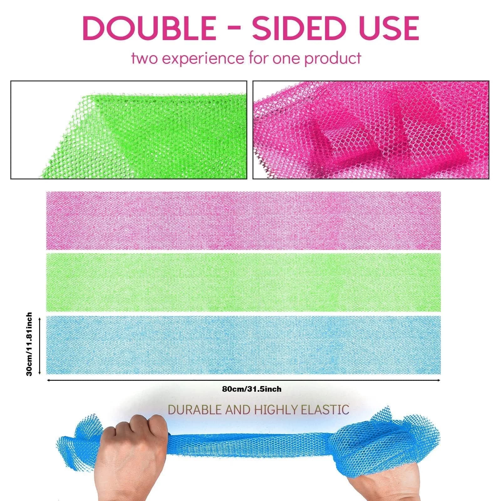 UJFQBH African Net Sponge 3 Pack - Rose Red, Blue, Green | Deep Cleansing & Gentle Exfoliation - view 2