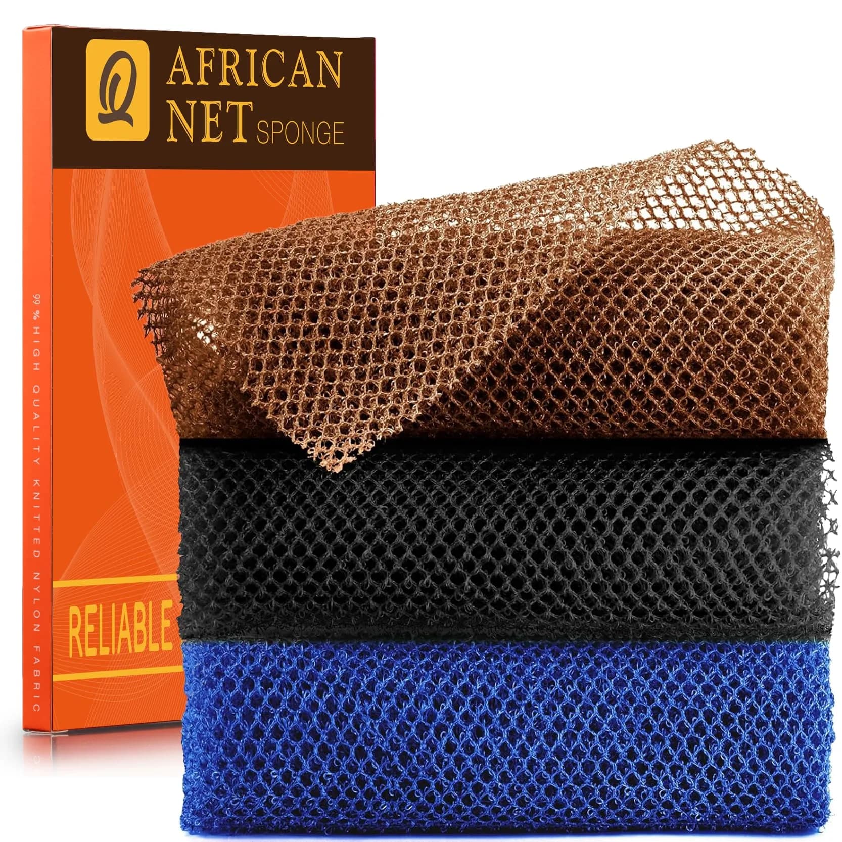 UJFQBH African Net Bath Sponge 30 cm (11.8 in) | Exfoliating Shower Body Scrubber for Back and Daily Use - main product image