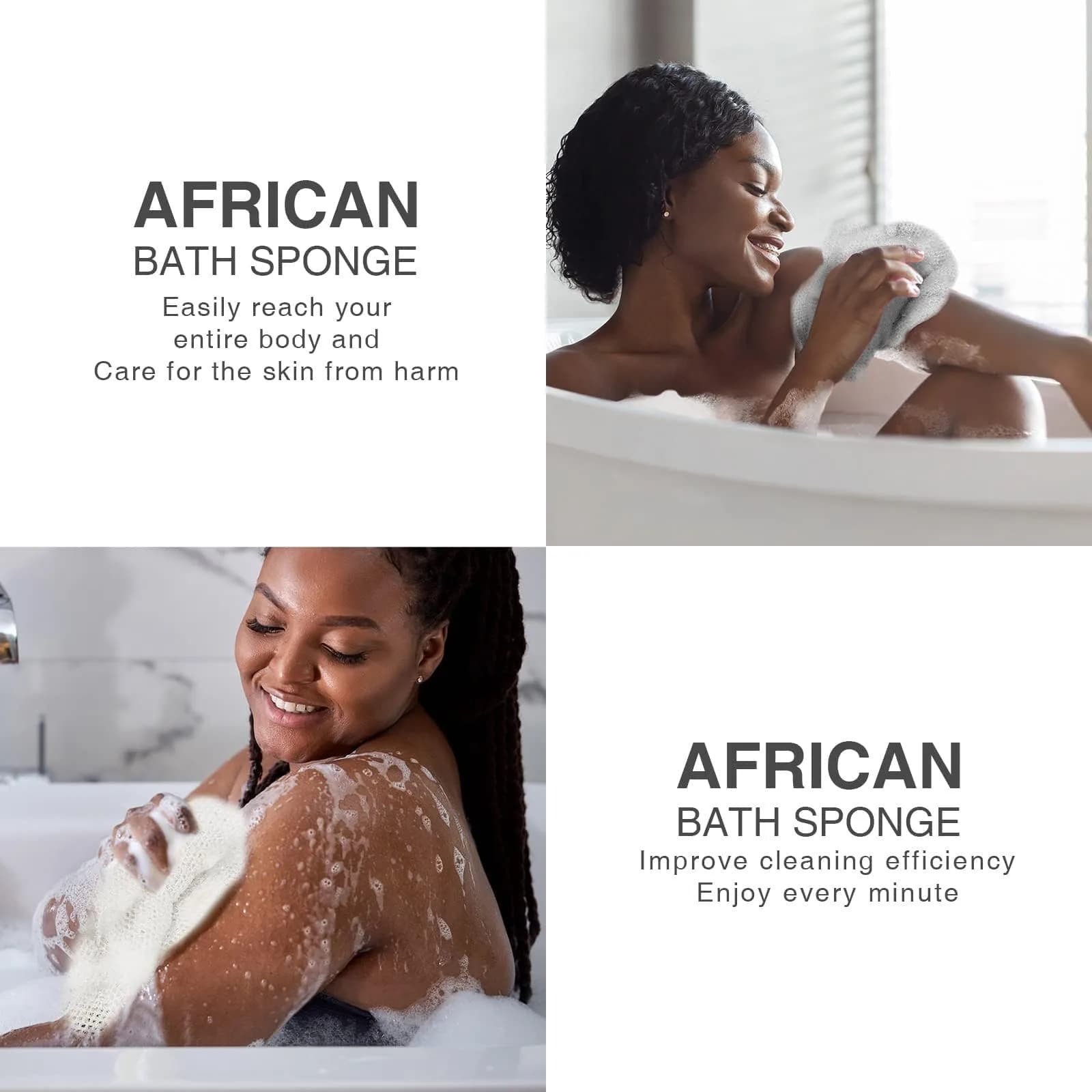 UJFQBH African Net Bath Sponge 30 cm (11.8 in) | Exfoliating Shower Body Scrubber for Back and Daily Use - view 6