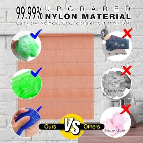 UJFQBH African Net Bath Sponge 30 cm (11.8 in) | Exfoliating Shower Body Scrubber for Back and Daily Use thumbnail 2