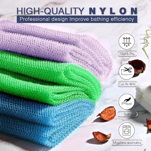 UJFQBH African Bath Sponge 3-Pack | Exfoliating Net Scrubber for Daily Use thumbnail 4