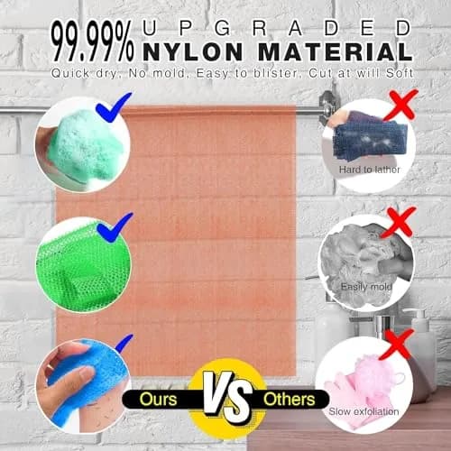 UJFQBH African Bath Sponge 3-Pack | Exfoliating Net Scrubber for Daily Use thumbnail 2