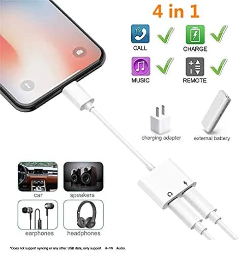 DESOFICON Lightning to 3.5mm Headphone Adapter 3 Pack | MFi Certified Dual Audio & Charge Dongle for iPhone 14-6 thumbnail 2