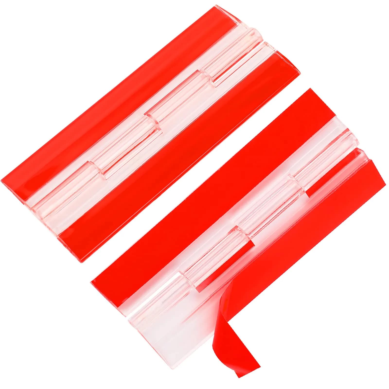 Sliverdew Transparent Acrylic Piano Hinges 100 x 42 mm (2-Pack) | Self-Adhesive Cabinet Door Hinges - main product image