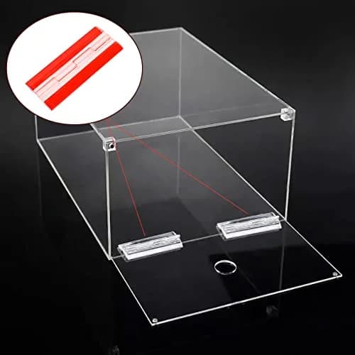 Sliverdew Acrylic Continuous Hinges 100x42mm (3.94x1.65 inches) | Transparent Self-Adhesive Folding Hinge for Cabinets, Drawers, DIY thumbnail 4