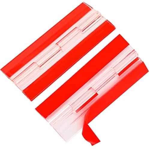 Sliverdew Transparent Acrylic Piano Hinges 65x40 mm (4-Pack) | Self-Adhesive Cabinet Door Hinges — 100 x 42 mm