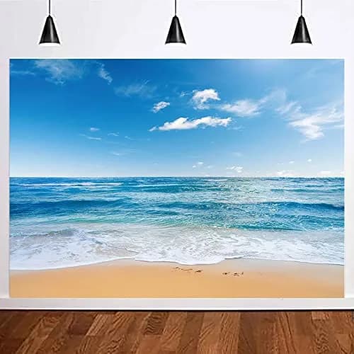 Yongqian Polyester Backdrop 7x5ft | Blue Sky Ocean Party Decoration thumbnail 2