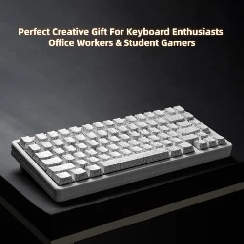 dagaladoo White Topographic Double Shot PBT Keycaps Set | 132 Keys Cherry Profile for Gateron MX Switches thumbnail 6