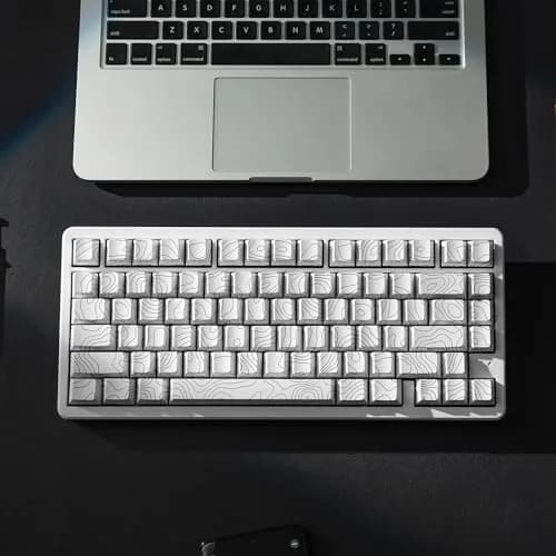 dagaladoo White Topographic Double Shot PBT Keycaps Set | 132 Keys Cherry Profile for Gateron MX Switches thumbnail 7
