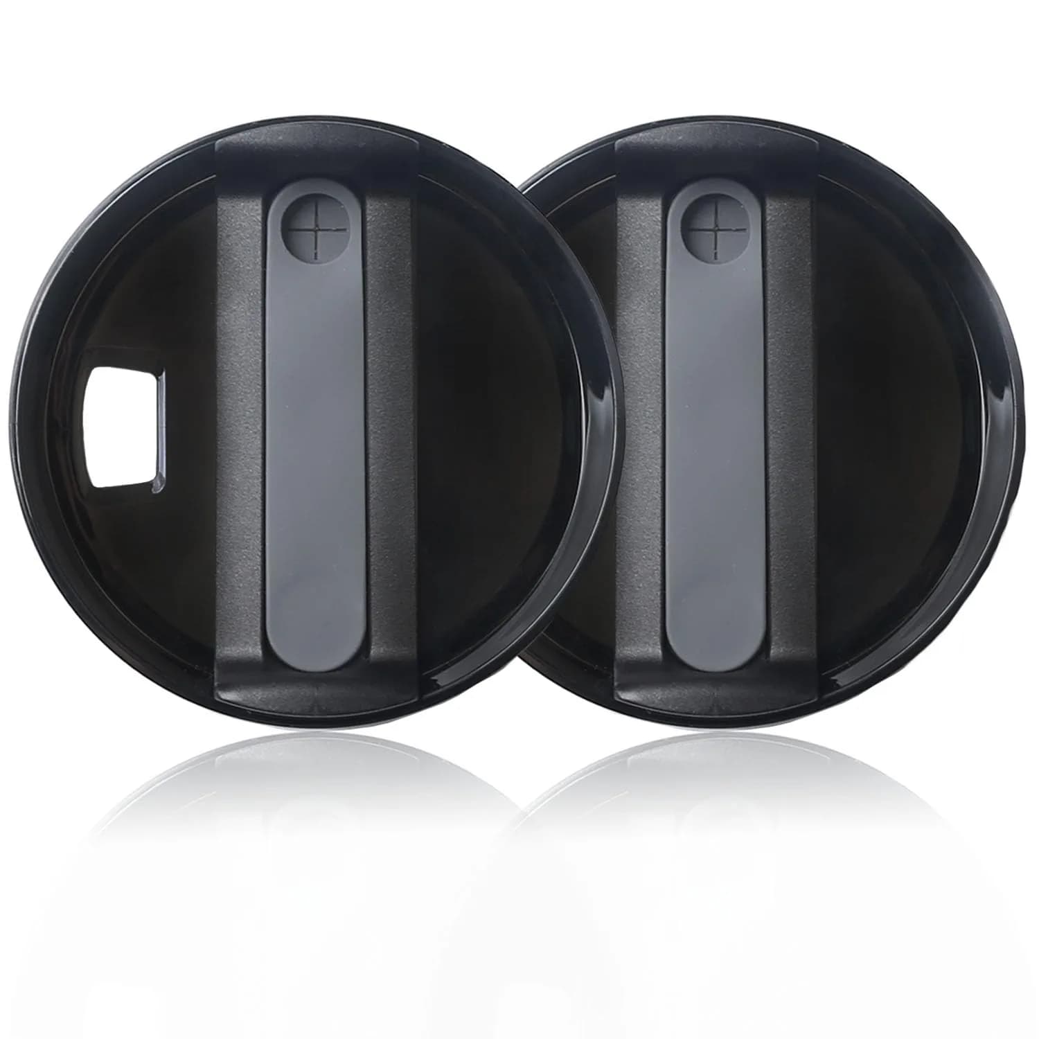 Horsdo 40oz Tumbler Lid (2-Pack, Yellow) | Spill-Proof Replacement for Stanley Quencher 2.0 — Black / 40oz