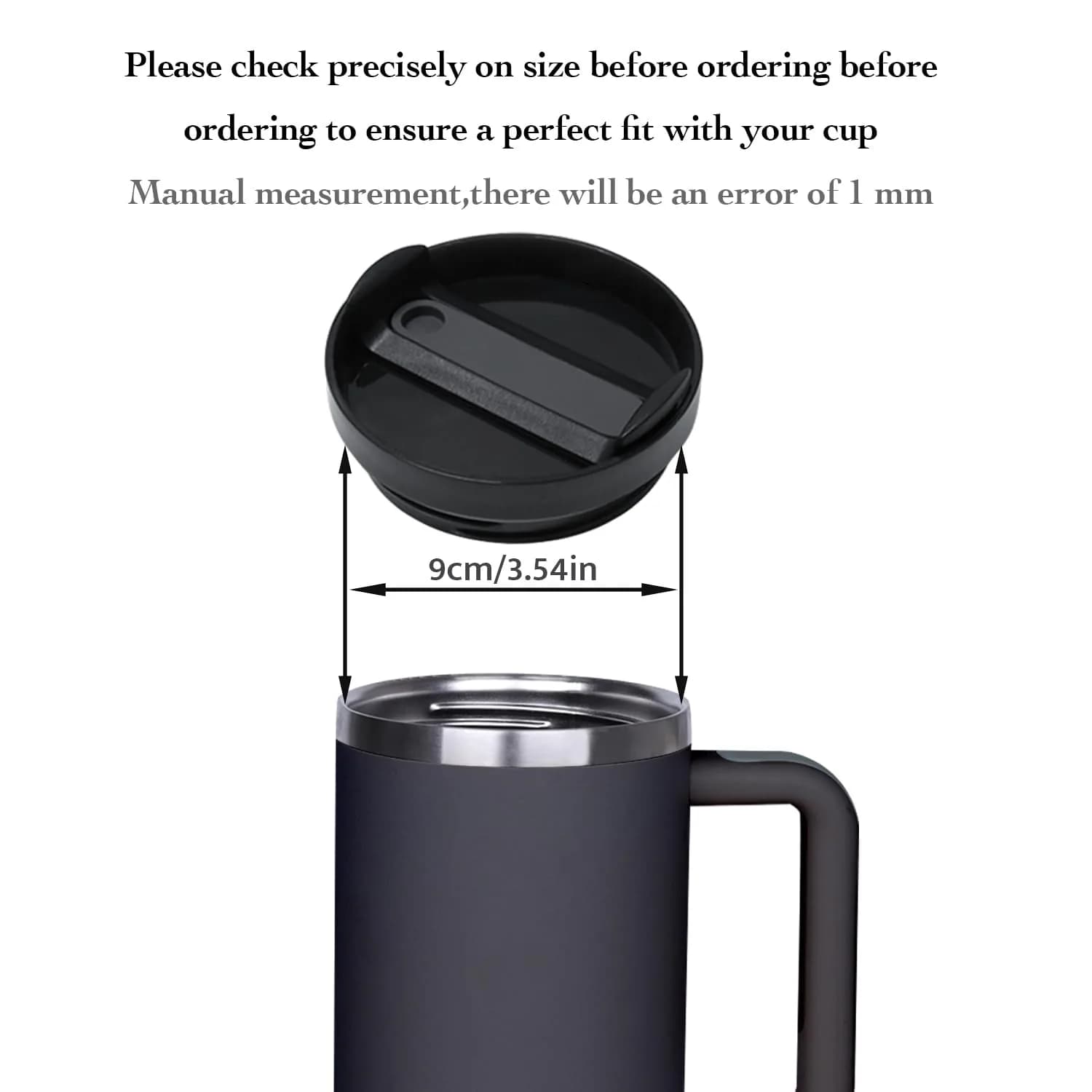 Horsdo 40oz Tumbler Lid for Stanley Quencher 2.0 (2-Pack, Black) | Spill-Proof Replacement Cover - view 2