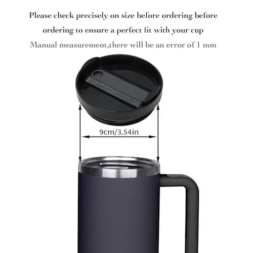 Horsdo 40oz Tumbler Lid for Stanley Quencher 2.0 (2-Pack, Black) | Spill-Proof Replacement Cover thumbnail 2