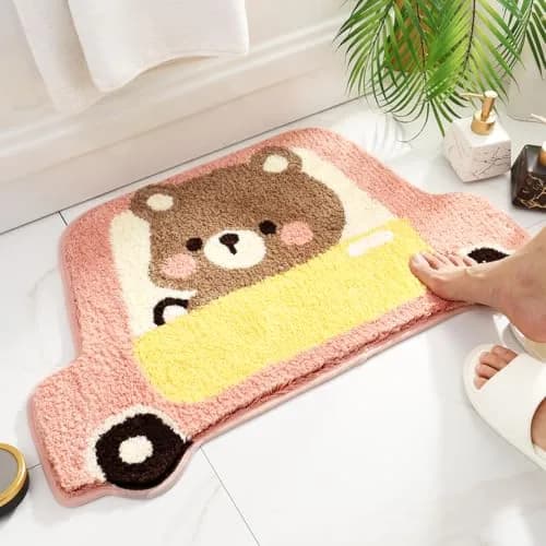 Molesun Bear Bath Mat 18x27 Inch | Soft Absorbent Microfiber Bath Rug with Non-Slip TPR Backing thumbnail 2