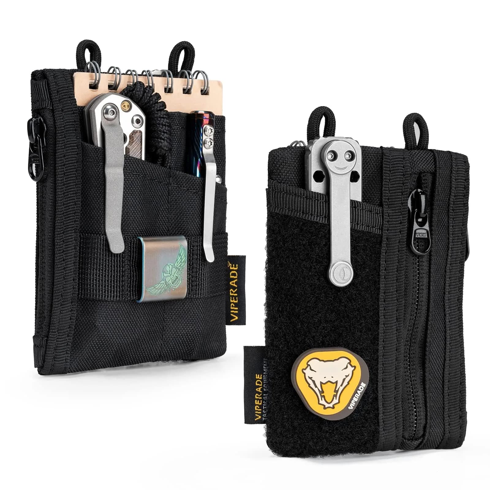 VIPERADE VE18-S Small EDC Pouch | Compact Men’s Organizer with 3 Slots & 2 Zipper Pockets