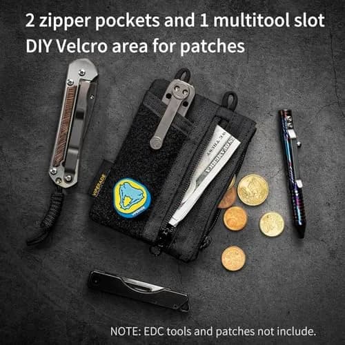 VIPERADE VE18-S Small EDC Pouch | Compact Men’s Organizer with 3 Slots & 2 Zipper Pockets thumbnail 3