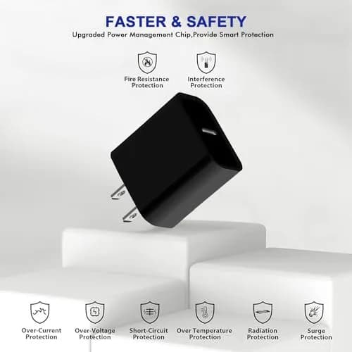 DelTucci 3Pack USB C Wall Chargers 20W | Fast Charging for iPhone & Android (70-120c) thumbnail 3