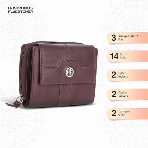 HAMMONDS FLYCATCHER Genuine Leather Wallet for Women | 12.5 cm (4.9 in) x 10 cm (3.9 in) x 3 cm (1.2 in) thumbnail 2
