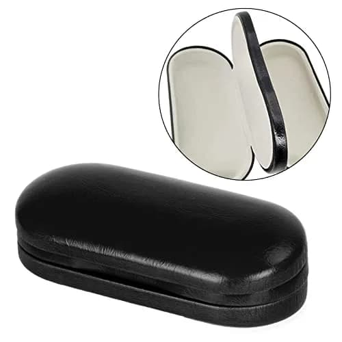 WANGFUFU Portable Glasses Case - Double Layer Holder for 2 Pair of Glasses | Compact, Dual Layer, Red/Black thumbnail 4