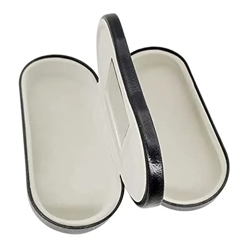 WANGFUFU Portable Glasses Case - Double Layer Holder for 2 Pair of Glasses | Compact, Dual Layer, Red/Black thumbnail 6
