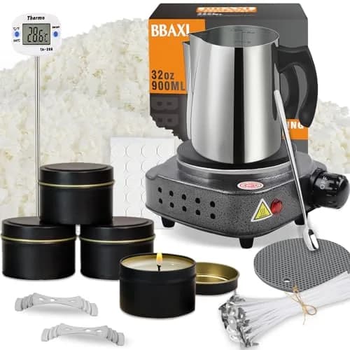 BBAXI Candle Making Kit with Electric Hot Plate, Wax Melter & Soy Wax | 37-Piece Set thumbnail 1
