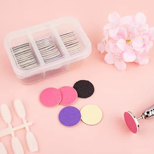 Difenni Metal Nail Drill Bit with Sandpaper Discs 25mm | 60-Piece Set for Manicure Pedicure thumbnail 7