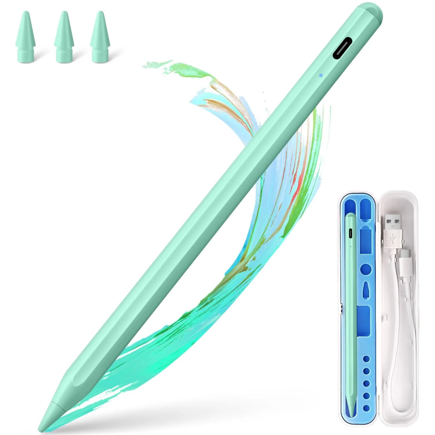 BLEBLE Stylus Pen for iPad 2018-2026 | Fast Charge Apple iPad Pencil-Green